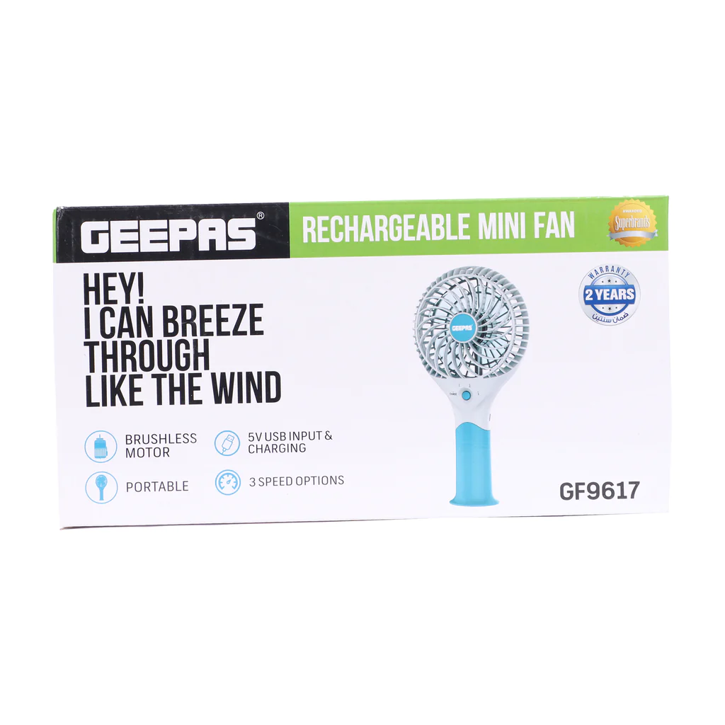 مینی پنکه شارژی جیپاس مدل GEEPAS GF9617
